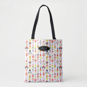 Harten en bloemen Rood en zwart Schattige minimali Tote Bag