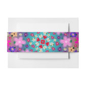 Harten en bloemen Roze Geel Aqua Uitnodigingen Wikkel (Voorkant Voorbeeld)