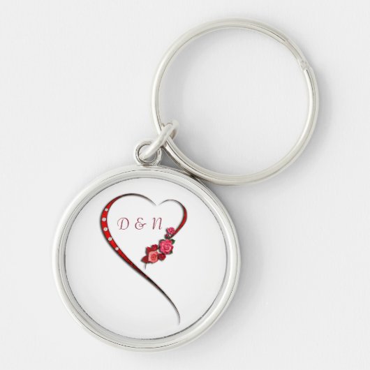 Harten en bloemen sleutelhanger (Voorkant)
