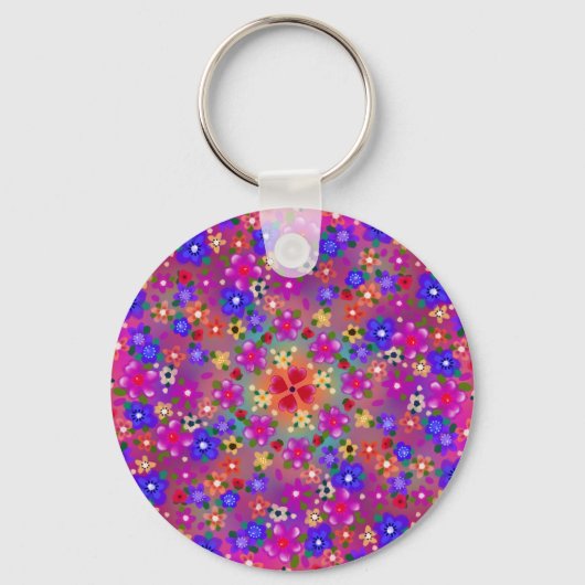Harten en Bloemen Twee Ontwerpen Boho Mooie  Sleutelhanger (Achterkant)