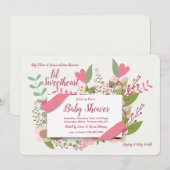 Harten en bloemen uitnodiging (Voorkant / Achterkant)