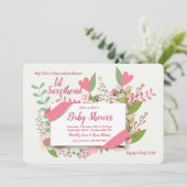 Harten en bloemen uitnodiging (Staand voorkant)