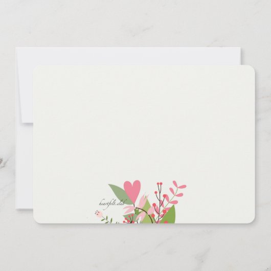 Harten en bloemen uitnodiging (Achterkant)