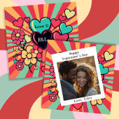  harten en bloemen Valentijnsdag Feestdagenkaart