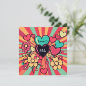 harten en bloemen Valentijnsdag Feestdagenkaart (Staand voorkant)