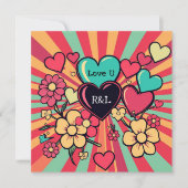 harten en bloemen Valentijnsdag Feestdagenkaart (Voorkant)