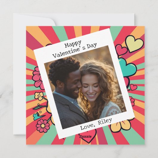  harten en bloemen Valentijnsdag Feestdagenkaart (Achterkant)