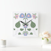 Harten en Bloemen Vierkante Klok (Huis)