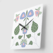 Harten en Bloemen Vierkante Klok (Hoek)