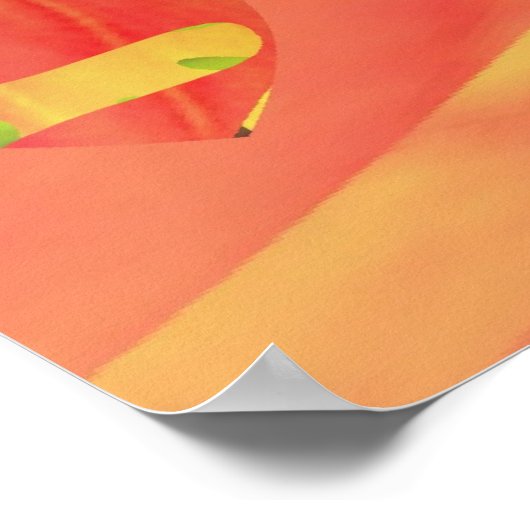 Harten en bloemen Zonnebarstkleuren Poster (Hoek)