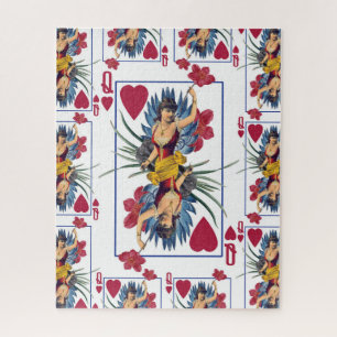 Harten- en bloemenkoningin legpuzzel