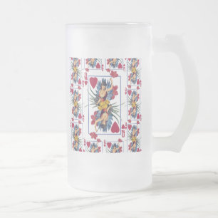 Harten- en bloemenkoningin matglas bierpul