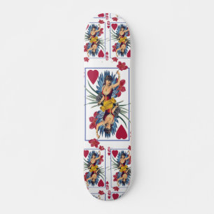 Harten- en bloemenkoningin persoonlijk skateboard