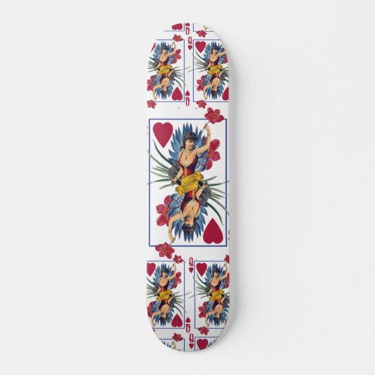 Harten- en bloemenkoningin persoonlijk skateboard (Voorkant)