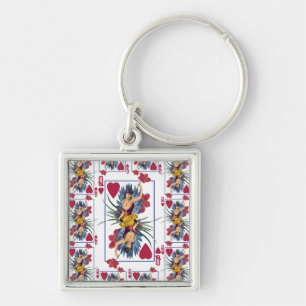 Harten- en bloemenkoningin sleutelhanger