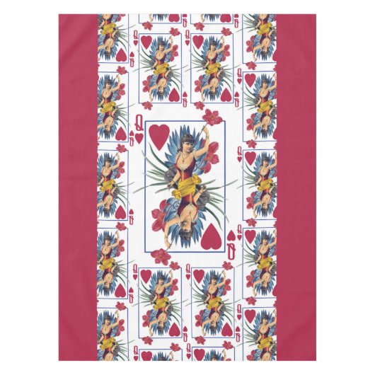 Harten- en bloemenkoningin tafelkleed (Voorkant)