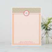 Harten en bloesems, briefhoofd ontwerp (Staand voorkant)