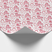 Harten en bogen patroon cadeaupapier (Hoek)