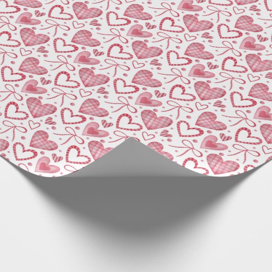 Harten en bogen patroon cadeaupapier (Hoek)