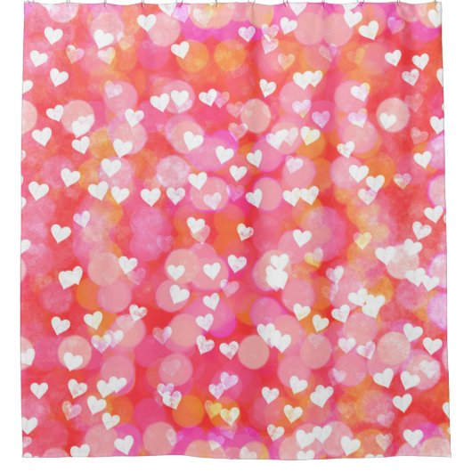 Harten en Bokeh Douchegordijn (Voorkant)