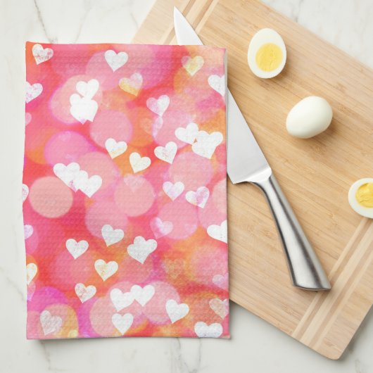 Harten en Bokeh Theedoek (Quarter Fold)
