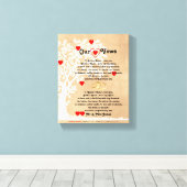 Harten en boom bruiloft geloften op Canvas (Insitu (Houten vloer))