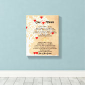 Harten en boom bruiloft geloften op Canvas Afdruk (Insitu (Houten vloer))