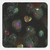 HARTEN EN CABOCHONS VIERKANTE STICKER (Voorkant)