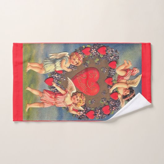 Harten en Cherubs Valentijnsdag Handdoek (Handdoek)