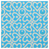 Harten en cirkels Daisy Chains Blue Custom Fabric Stof (Swatch)