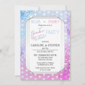 Harten en Confetti Roze Blauwe Genderpartij Kaart (Voorkant)