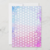 Harten en Confetti Roze Blauwe Genderpartij Kaart (Achterkant)