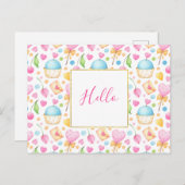 Harten en cupcakes heerlijke Waterverf Hallo Briefkaart (Voorkant / Achterkant)