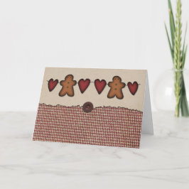 Harten en de Kerstkaart van de Peperkoek Feestdagen Kaart