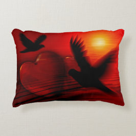 Harten en duiven accent kussen