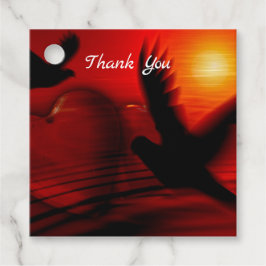 Harten en duiven bedankjes labels