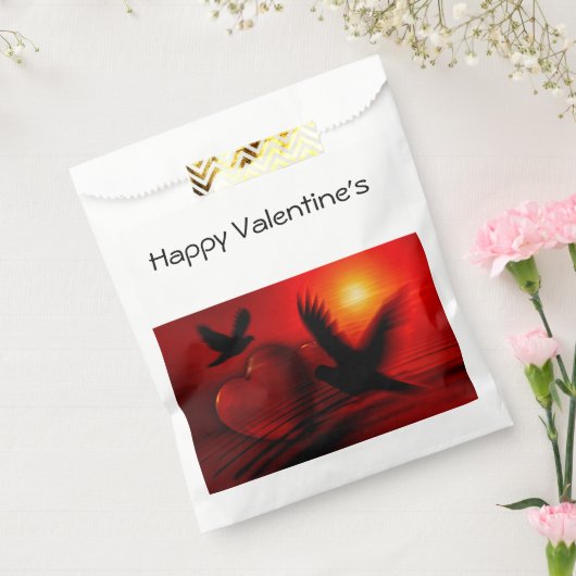 Harten en duiven bedankzakje (Gezegeld)