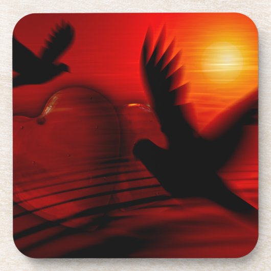 Harten en duiven bier onderzetter (Voorkant)