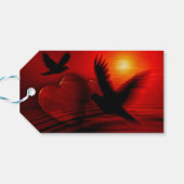 Harten en duiven cadeaulabel (Achterkant Horizontaal)