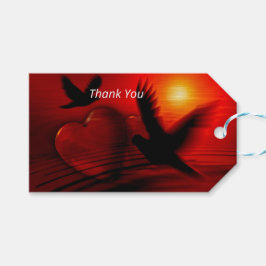 Harten en duiven cadeaulabel