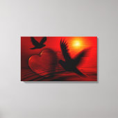 Harten en duiven canvas afdruk (Voorkant)