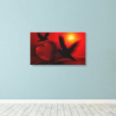 Harten en duiven canvas afdruk (Insitu (Houten vloer))