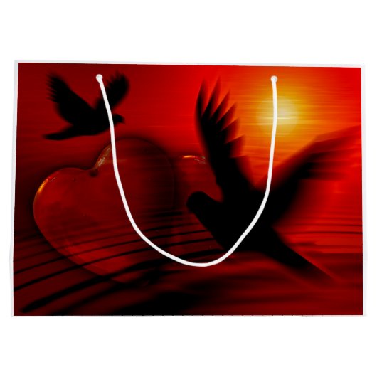 Harten en duiven groot cadeauzakje (Achterkant)