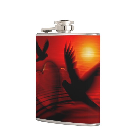 Harten en duiven heupfles (Links)