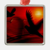 Harten en duiven metalen ornament (Voorkant)