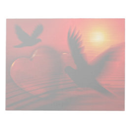 Harten en duiven notitieblok