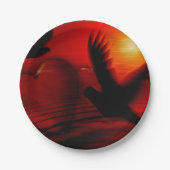 Harten en duiven papieren bordje (Voorkant)