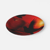 Harten en duiven papieren bordje (Gekanteld)