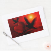 Harten en duiven rechthoekige sticker (Envelop)