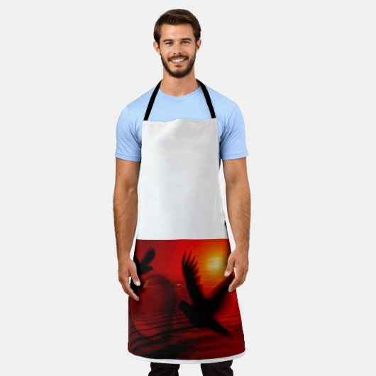 Harten en duiven schort (Gedragen)